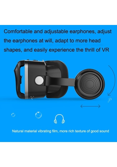 Kulaklık Versiyonu 3d Sanal Gerçeklik Vr Gözlükleri Siyah
