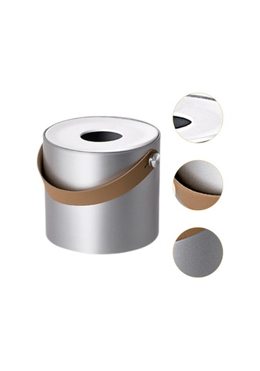 Homyl Gece Sehpası Oturma Odası Şifonyer Için Pu Gümüş Gümüş