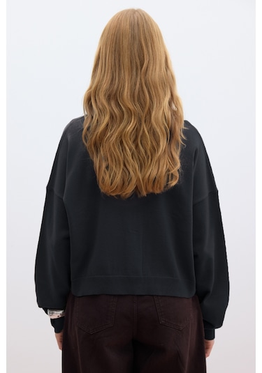 Yumuşak Dokulu Oversize Triko Hırka Antrasit Antrasit