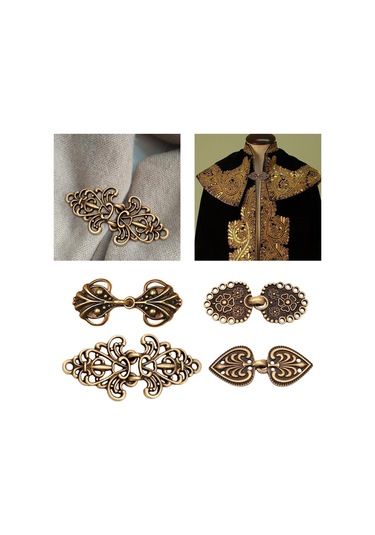 Suntek 4 Adet Ortaçağ Alaşım Şal Raptiye Dikmek Hırka Çok Renkli