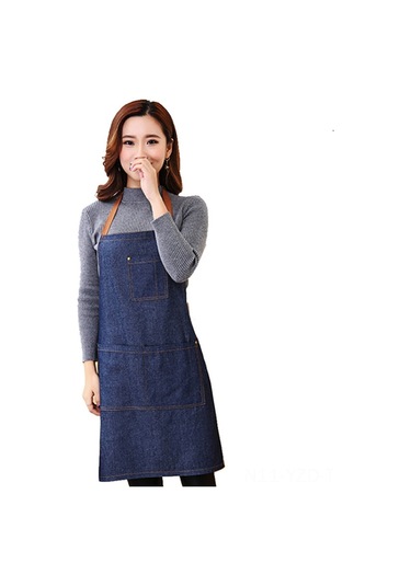 Yuntech01 Erkek Kadın Unisex Pamuk Cila Fırın Apronu, Nordic Stili, Kollüksüz, Ev Ofis Temizlik, Dayanıklı, Mavi Halka Kanca Diğer