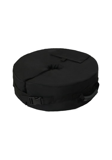 Leezsing Koyu Siyah 48cm Çaplı Dairesel Topuk, 600d Oxford Kumaş, Çantalı Ve Kordonlu, Bahçe, Plaj, Kamp Gölgesi, Çadır Rüzgar Tutan Sabitlastırıcı Ağırlık Torbası Siyah