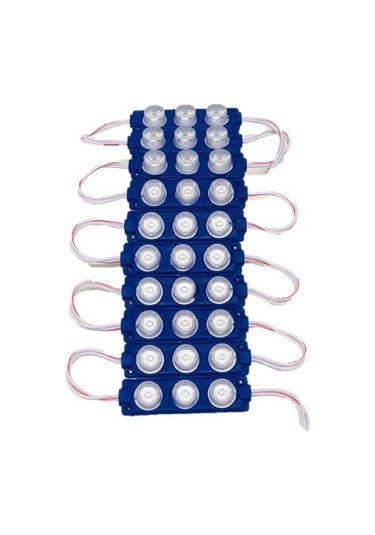 Parmak Lamba 3 Ledli Mavi 12V 10 Lu  Set