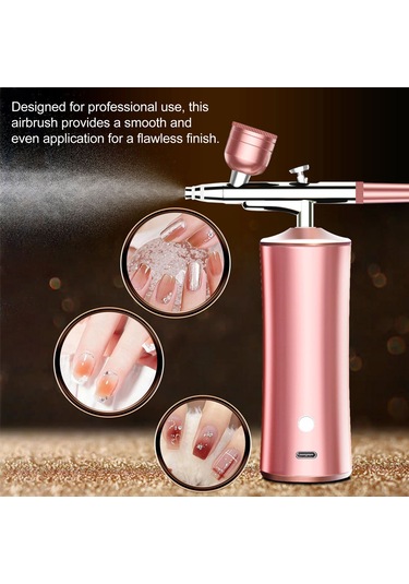 Yifomall 600kpa Yüksek Basınçlı Tırnak Sprey Tabancası, Model Boyama Ve Gradyan Renk Geçişi İçin Elektrikli Sprey Seti Temizleme Fırçası + 2 Nozul