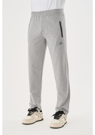 Shooter Sportswear Mevsimlik Antrasit Erkek Eşofman Altı Rahat Kalıp Fermuar Cepli Düz Paça Gri