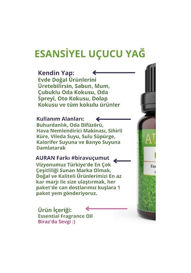 AURAN Mango Esansiyel Uçucu Koku Yağı Buhurdanlık Yağı 10ML