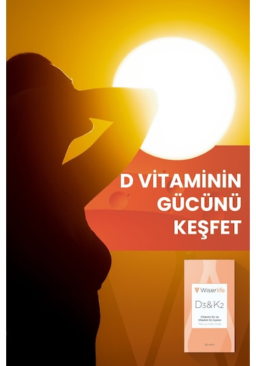 Wiserlife D3&K2 Vitamin D3 Ve Vitamin K2 İçeren Takviye Edici Gıda 20 ML