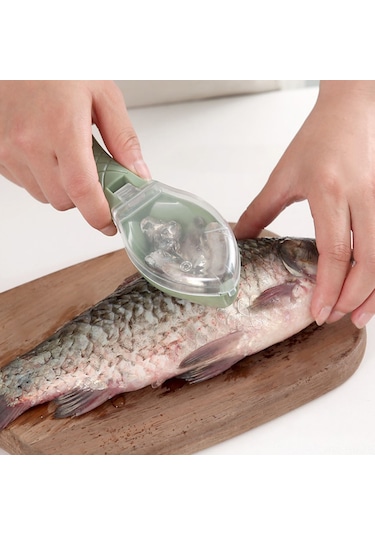 Hangfox Küçük Mutfak Aleti: Pp Malzeme İle Dayanıklı, Kapaklı Yüzen Balık Pul Ölçücü, Ergonomik Tutamaklı Ve Kolay Saklanabilir Kuzey Avrupa Yeşili Diğer