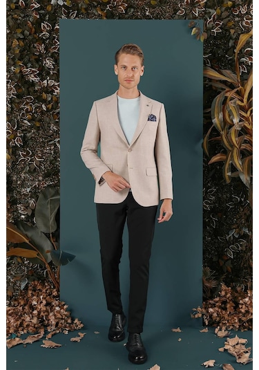 Efor C 656 Slim Fit Bej Spor Ceket Bej