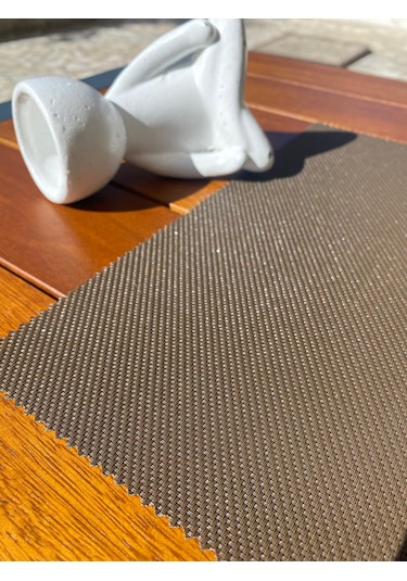 6'lı Yıkanabilir File Kumaş Amerikan Servis Kahve Kahverengi