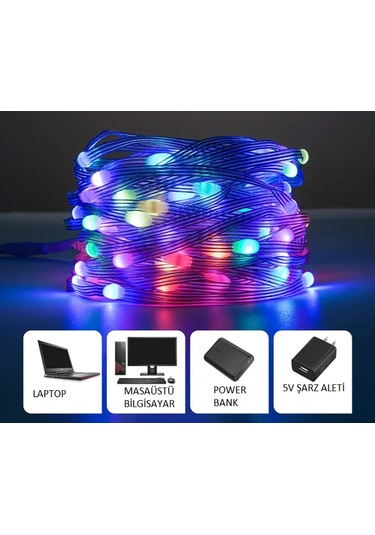 Sima Avize 10 Metre Rgb Ses Kontrollü Kumandalı Telefon Kontrollü Çok Renkli