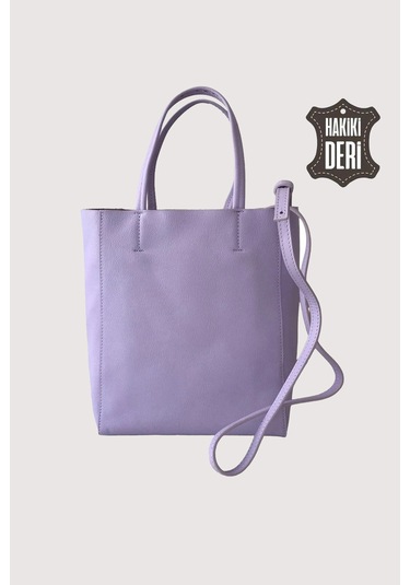 Hakiki Deri Kadın El Çantası Lila Smr8751 Lila