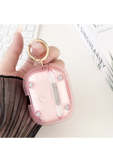 Airpods Uyumlu Pro 1 Manyetik Şeffaf Zırh Tpu Tws Kulaklık Kılıfı İçin Pembe
