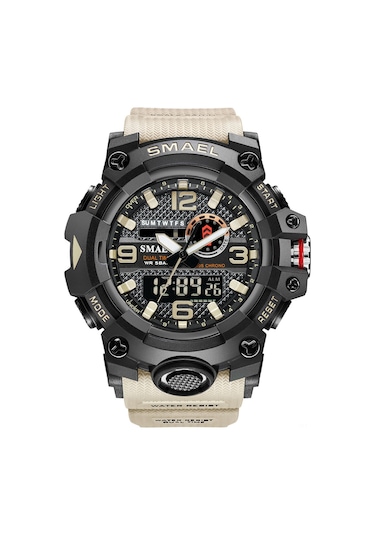 Smael 8035 Çok Fonksiyonlu Erkek Spor Günlük Saati 50m Su Geçirmez Elektronik Dijital Kol Saati, Işıklı/alarm/saat Duraklatma/otomatik Takvim/snooze Özelliği İle. Çok Renkli