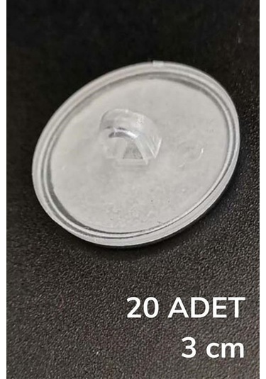 Evyora 20 Adet Şeffaf Yuvarlak 3 Cm Çaplı Güçlü Disk Yapışkanlar