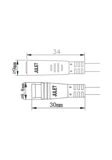 Suntek Elektrikli Bisiklet Uzatma Kablosu Tel 2pin 3-pimli Siyah
