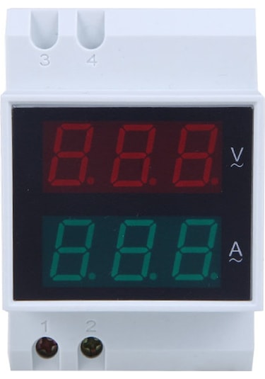 Yifomall Çift Gösterge Led Voltmetre Ampermetre Ac 80-300v 0.2-99.9a Din Ray Montaj