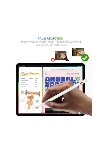 Novstrap Apple Uyumlu iPad Mini 5/6 İle Kalem Pencil Avuç İçi Red