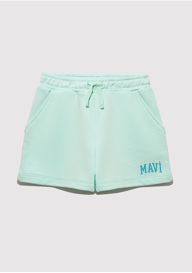 Mavi - Mavi Logo Baskılı Yeşil Şort 7410002-71643 Yeşil