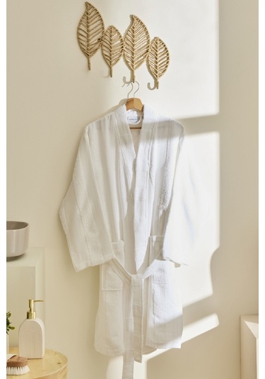 Kaşmir Home Zoe Muslin Bornoz Offwhite L-xl Beyaz