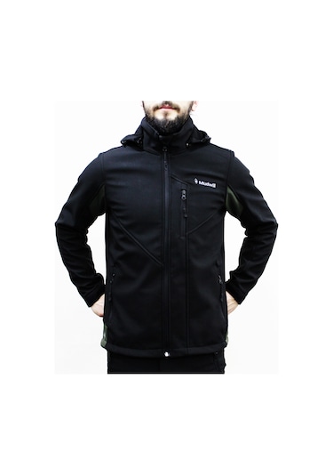 Mudwill Softshell Erkek Mont Ceket  Haki-Siyah