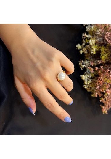 Stela Desgın İnci Gümüş Yüzük Sarı K