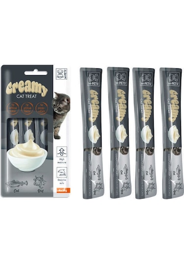 M-Pets Creamy Morina Balıklı ve Biftekli Kedi Ödülü 4 x 15 G