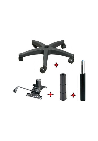 Ofis Koltuğu Yedek Parça Yıldız Ayak Amortisör Tekerlek Teleskop