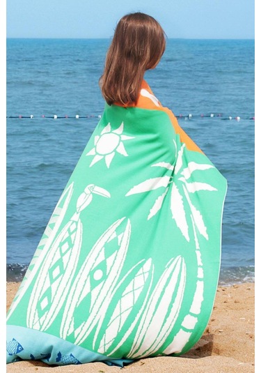 Organik Triko Çocuk Örtüsü, Thassos 110x140 , Yeşil