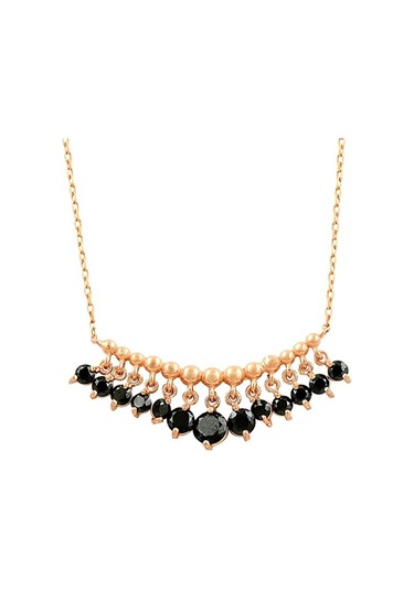 925 Ayar Gümüş Siyah Taşlı Shakira Kadın Kolye