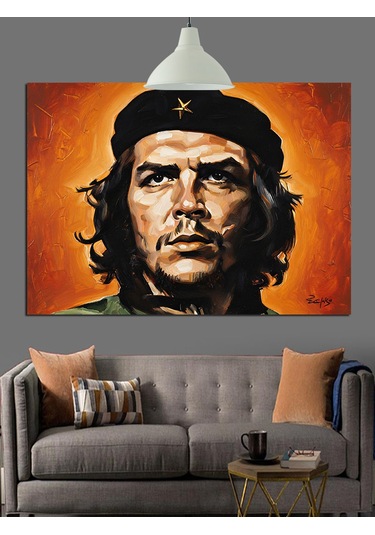 Che Guevara Portresi İllüstrasyonu Dekoratif Kanvas - Mdf Ahşap Tablo