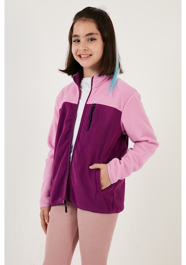 Lela Yumuşak Dokulu Fermuarlı Renk Bloklu Dik Yaka Cepli Hırka Unisex Çocuk Polar 5905001 Şeker Pembe-Mor Lela Yumuşak Dokulu Fermuarlı Renk Bloklu Dik Yaka Cepli Hırka Unisex Çocuk Polar 5905001 Şeker Pembe-Mor