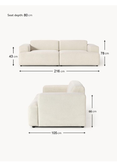 Most Mollista 2 Modül Kanepe Koltuk 01 Kırık Beyaz Keten Kumaş Yu