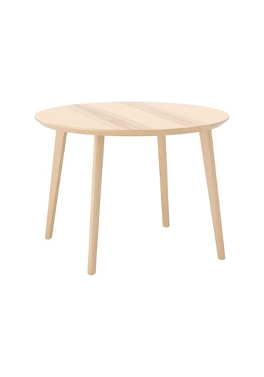 Yuvarlak Mutfak Masası, Dişbudak Kaplama, 4 Kişilik, 105 Cm Natural