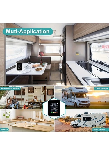 Honeybeeshop 1 Adet 5i 1 Arada Gelişmiş Hava Kalite Monitörü Siyah Co2 Formaldehit Sıcaklık Nem Tvoc Dedektörü Büyük Lcd Usb Şarj Ev Ofis İçin