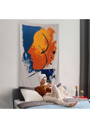 Yağlıboya Görünümlü Soyut İnsan Silüeti Duvar Örtüsü-7650