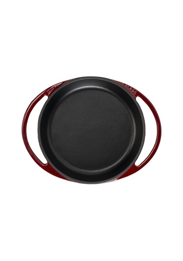 Lava Döküm Yuvarlak Sahan Döküm Demir Yekpare Çift Kulplu Çap Ø 16cm.-bordo Bordo