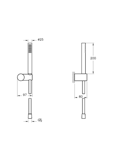 Vitra Origin 1F El Duşu Takımı Krom A45543 Krom