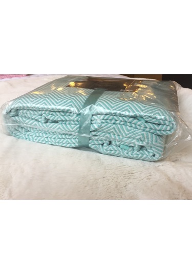 Pike Yazlık Zmrt Yeşil Çift Dolgun Malzeme V Çizgili Desen Pamukl Yeşil