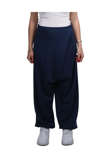 Kadın Modal Kumaş Yumuşak Dokulu Lacivert Şalvar Pantolon Lacivert