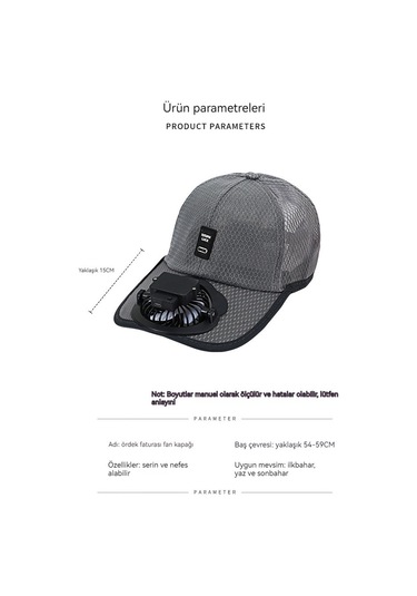 Erkekler İçin Havadar Yazlık Güneşten Koruyucu Şapka, Serin Tutan Fanlı Tasarım Kahverengi