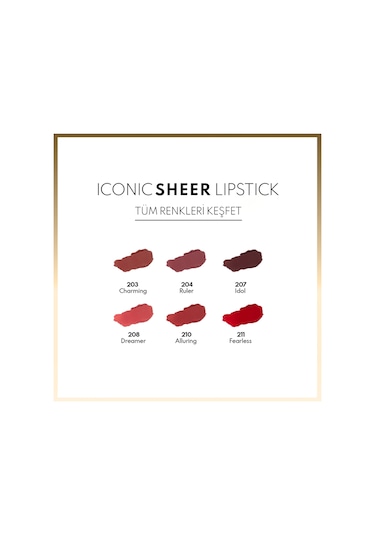Iconic Sheer Lipstick Nemlendirici Parlak Ruj 204 Ruler - Pembe 204
