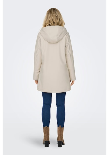 Only Kadın Onlsally Su İtici Özellikli Kapüşonlu Yağmurluk Mont 15206116 Bej Bej