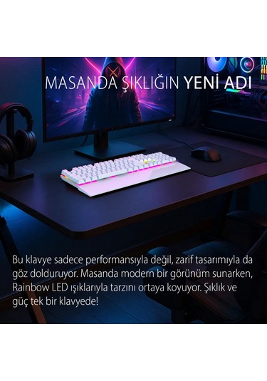 Ikg-456 Mekanik Klavye Blue Switch, 19 Rainbow Led, Full Anti-ghosting, Mıknatıslı Bilek Desteği