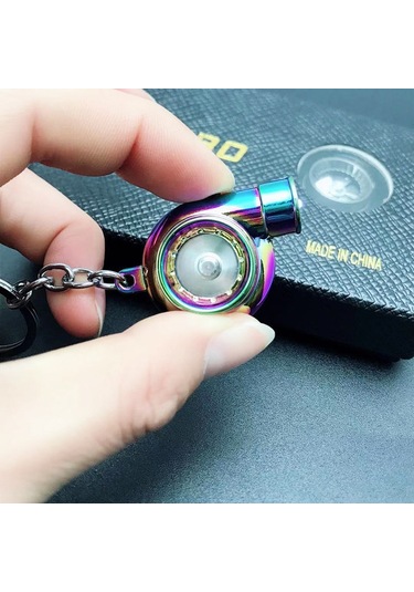 Hfambition Metalik Led Işıklı Turbo Araba Anahtarlığı, Kozmetik Ve Pratik Ev Aletleri, Kaliteli Materyal, Kutu Halinde - Mor Mor
