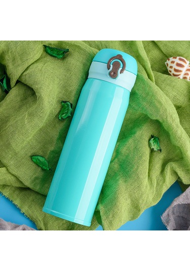 Shineyee Mavi 500ml 304 Paslanmaz Çelik Vakumlu Termos Bardak, 8 Kat Isı Yalıtımı, Tıklama Açılır Kapağı Ve Sızıntı Engeli