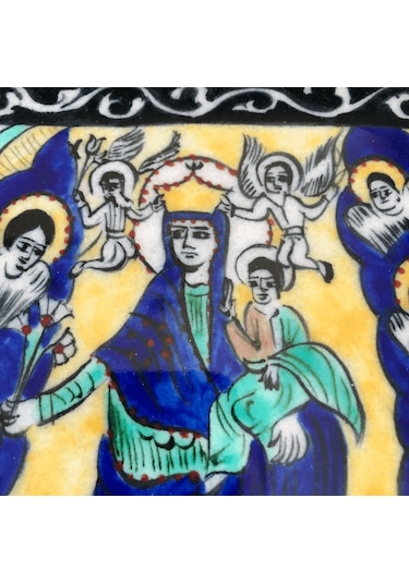 Kutsal Ruhun İnişi 20x20 Cm El Boyama İznik Çini Karo