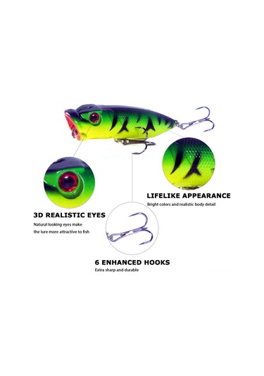 Springsun "gerçekçi 3d Gözlü 6 Kancalı Sert Yem Balık Avı Oltası - Tuzlu Ve Tatlı Su İçin"