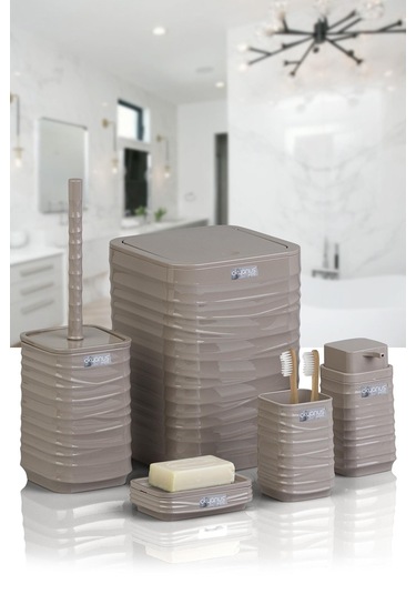 Okyanus Home Luna Vizon Kare 5'li Banyo Seti Vizon