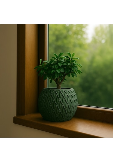 Yeşil Modern Tasarım Dekoratif Saksı